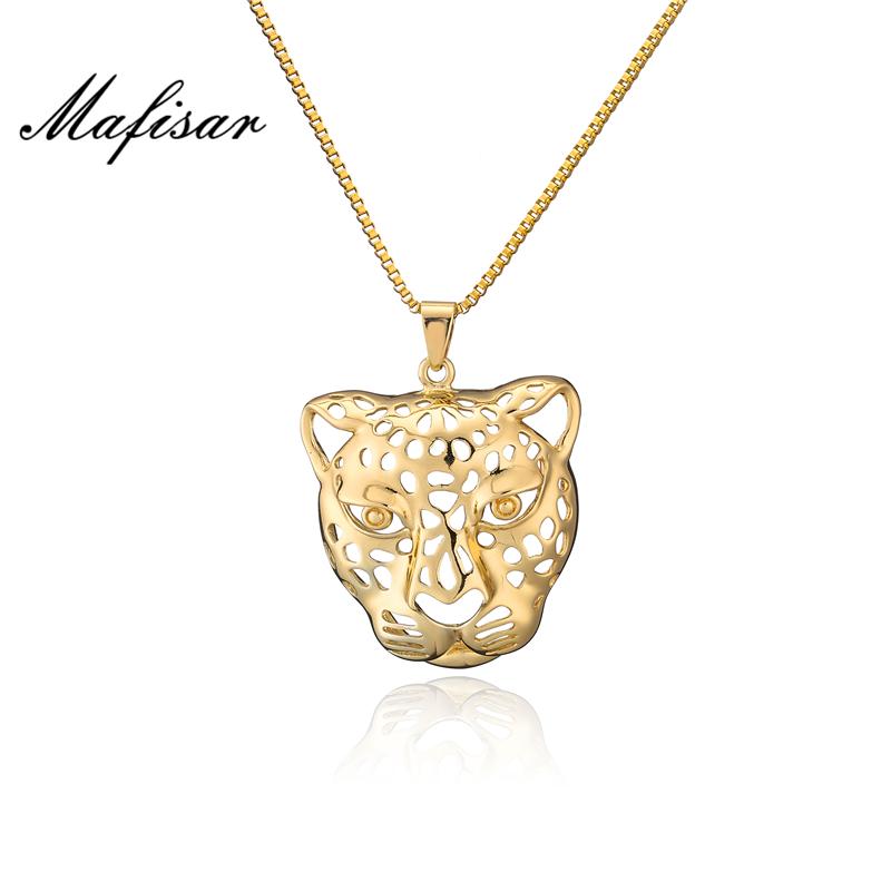 

Pendant Necklaces Mafisar 2021 Fashion Gold Color Hollow Design Leopard Necklace For Women Men Statement Hip Hop Jewelry Punk
