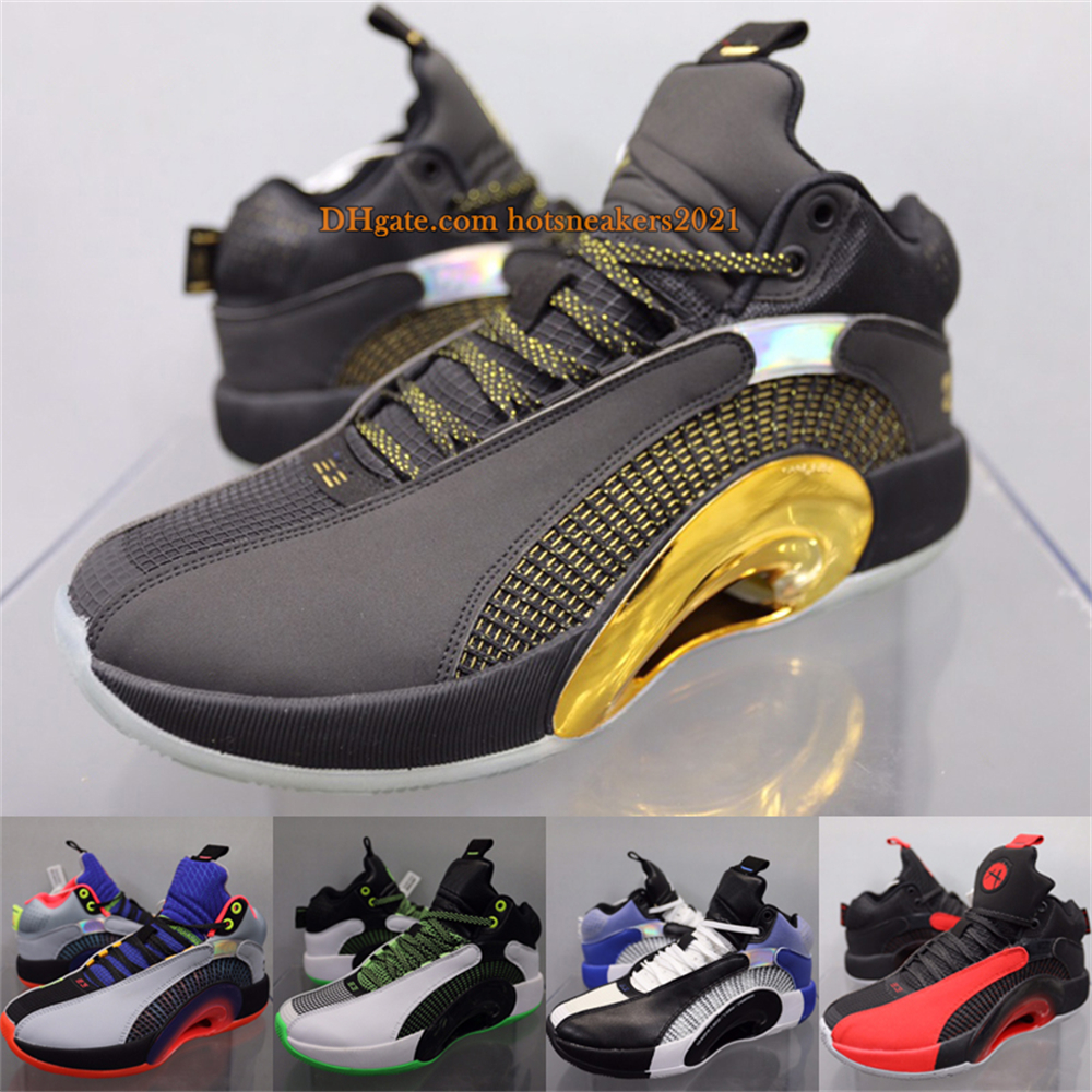 

Sisterhood Michael 35s Jumpman Men Basketball shoes Fragment Warrior Center Of Gravity Sneakers XXXV Black White 35 Design Sports Sneaker US 7-12, Red