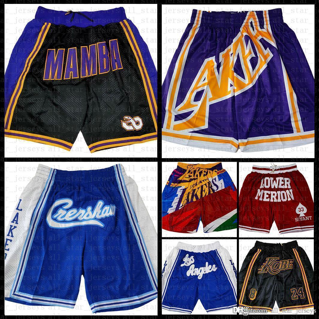 

Los Angeles Lakers Basketball Shorts University of Michigan Just DON Los Angeles LA Clippers Pocket Shorts, Black;red