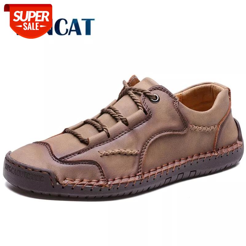 

2020 New Men Casual Shoes Handmade Leather Loafers Comfortable Men's Shoes Quality Split Leather Flat Moccasins Men Sneakers #8A4l