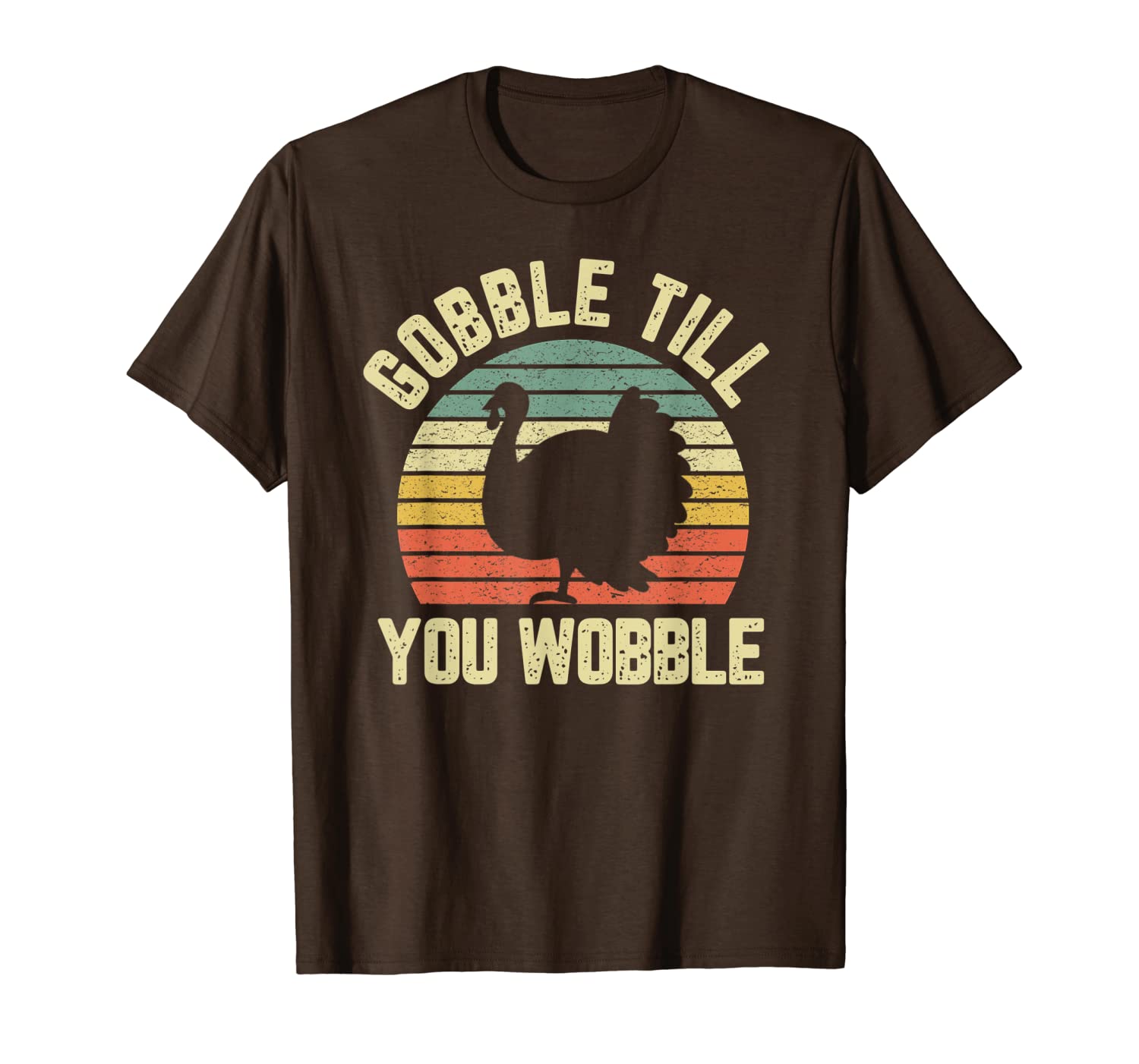 

gobble till you wobble vintage retro thanksgiving t-shirt, White;black