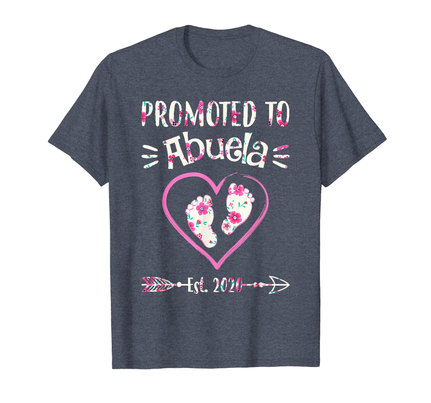 

Promoted to Abuela Est 2020 New Grandma To Be shirt, White;black