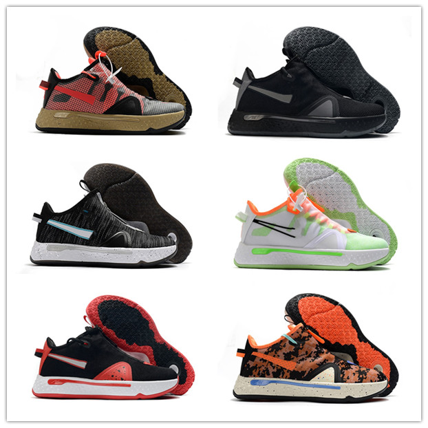 

2021 New Men Black Warrior Function Lemon Camouflage PG 4 PlayStation Taurus Road Master Basketball Shoes Paul George IV PG Sports Sneakers