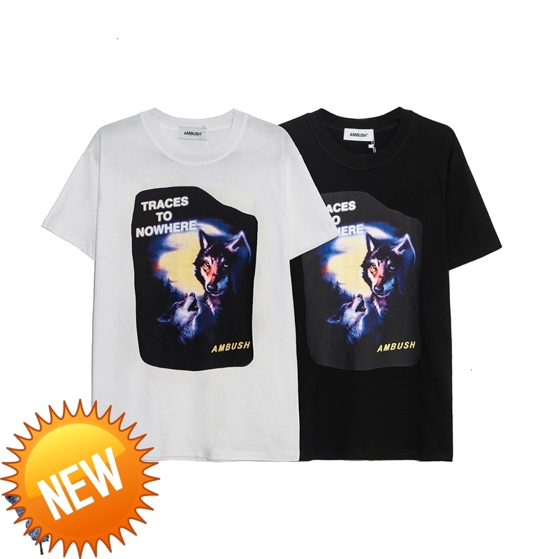 

Wolf 2021 New Totem t Shirt Ambush Fashion Top Tees Men Women High Quality Cotton T-shirt E07f DVIW, Black