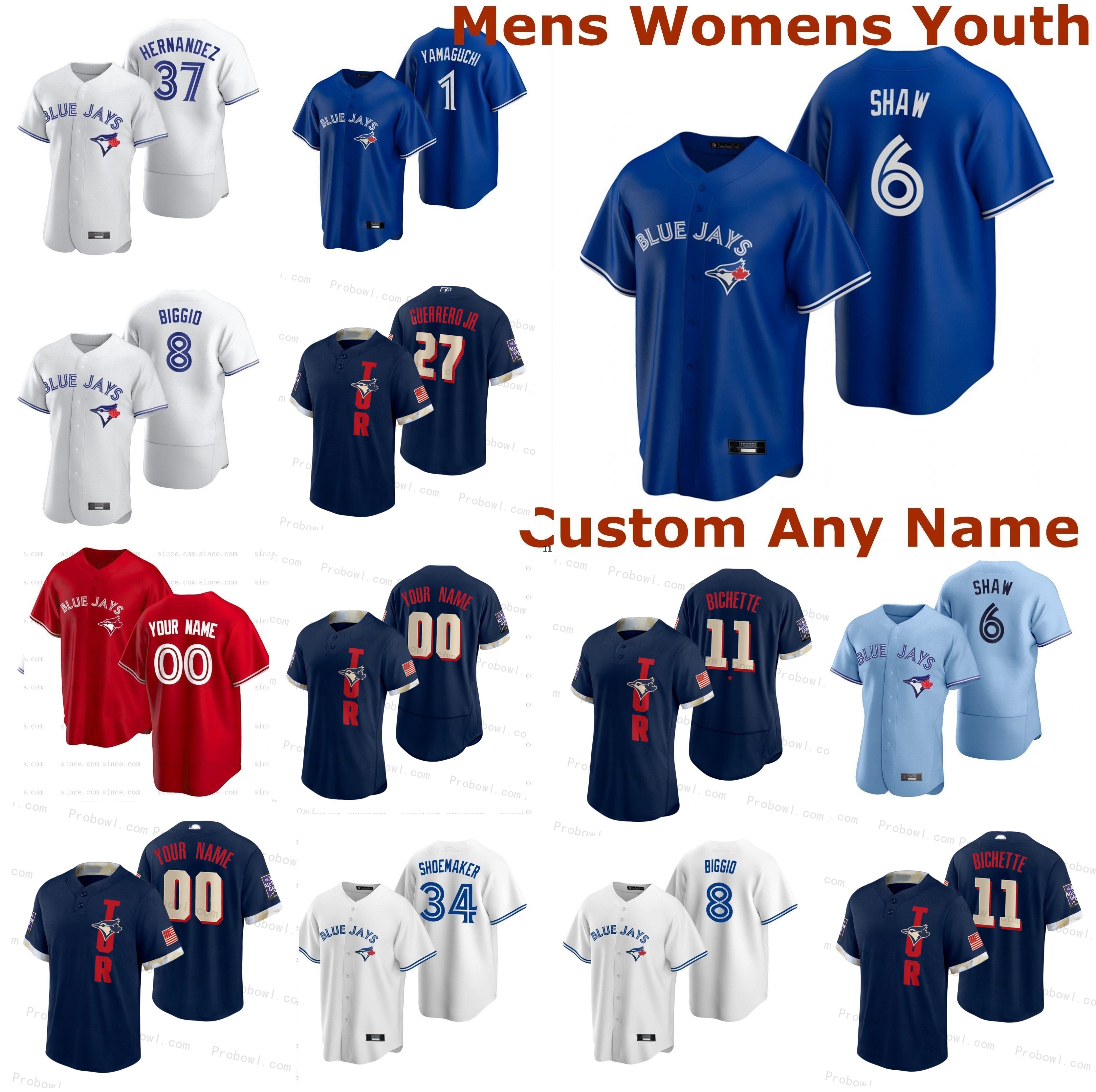 

Blue Jays Bo Bichette 2021 All-Star Game Jersey George Springer Vladimir Guerrero Jr. Cavan Biggio Hyun-Jin Ryu Kirby Yates Yamaguchi Randal Grichuk Marcus Semien, Womens 2020 cool base blue