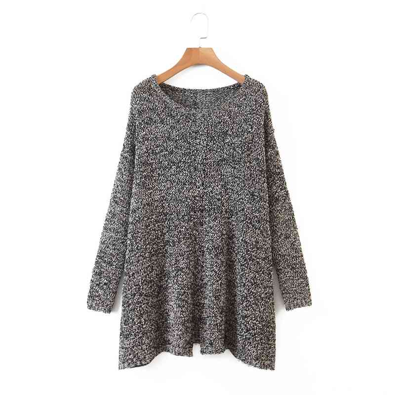 

Autumn Loose Casual Sweater Long Sleeve Pullover O neck Knitwear Women Street wear Jumpers XZ2545 210525, Gray
