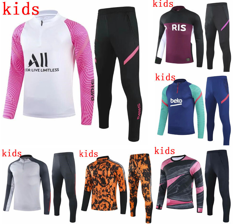 

kids MBAPPE VERRATTI football tracksuit jackets kits 20/21 PSurvetement ALEXIS LUKAKU LAUTARO MILAN soccer training suit, Black