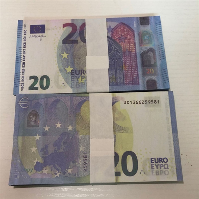 

Realistic Pretend Props Euro 20 Bar Atmosphere Stage Party Film and TV shooting props Faux Billet Prop Toy Counterfeit LE20-053