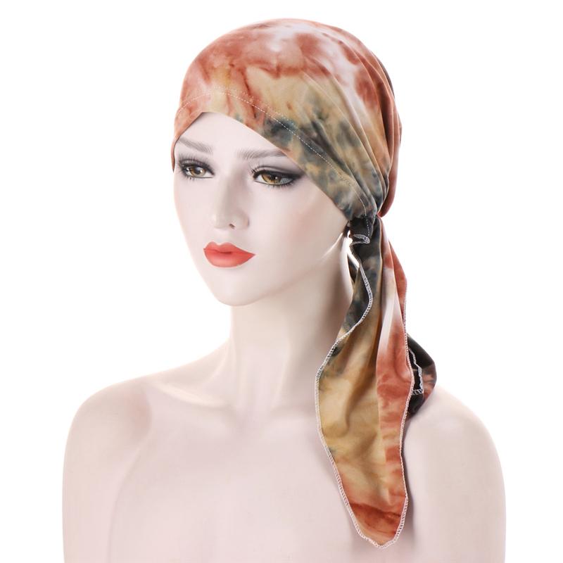 

Scarves Womens Muslim Print Inner Hijabs Cap Cancer Chemo Turban Hat Cotton Headwear Arab Wrap Head Scarf Hair Accessories