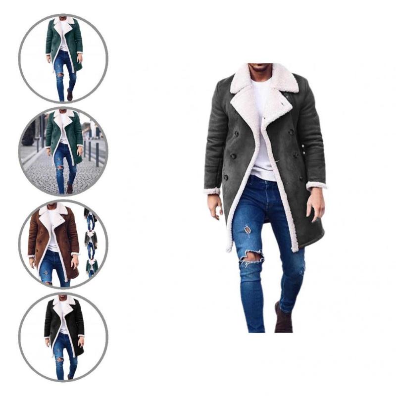 

Men's Wool & Blends Buttons Fashionable Thermal Men Jacket Thicken Cardigan For Work, Green