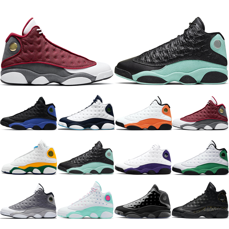 

Top Sale Man Basketball Shoes 13s Atmosphere Grey Aurora Green Cap and Gown Gold Glitter Hyper Royal Island Lakers Lucky Obsidian Playground Red Flint New popular