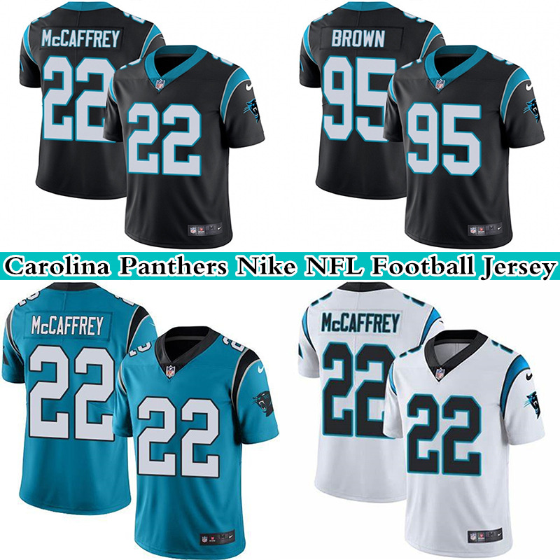 

22 Christian McCaffrey 95 Derrick Brown Men's Stitched NFL Carolina Panthers Nike Limited Football Jersey, Green