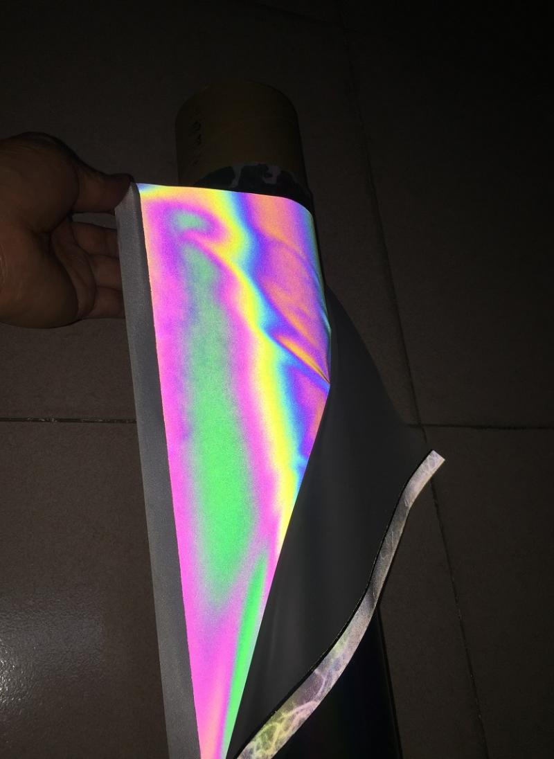 

Reflective Safety Clothing 5CM*100CM Iridescence Fashion Fluorescent Magic Color Cloth Variable Brilliant Reflecting Light Fiber Fabric