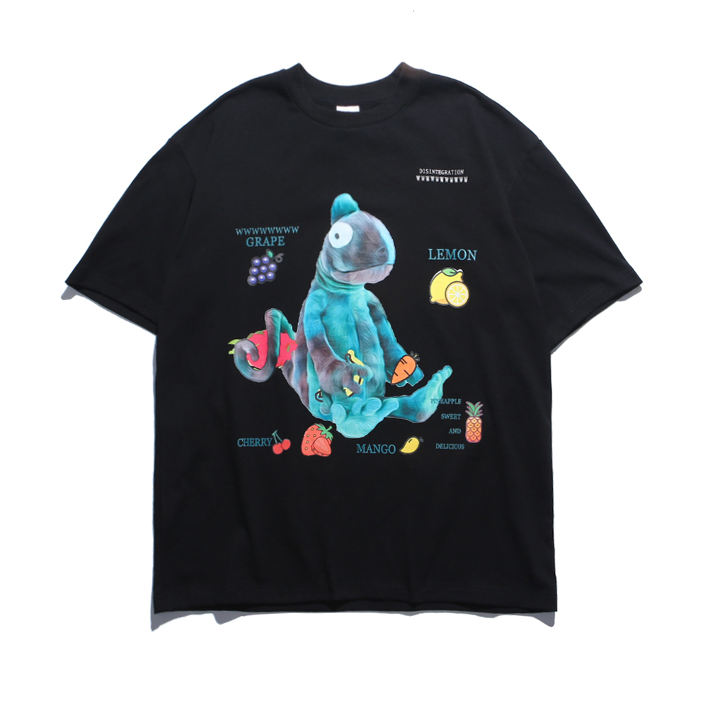 

2021 New Funny Summer Top Mens Tshirts Anime Harjuku Couple Clothes Japanese Streetwear 0ijh, Black