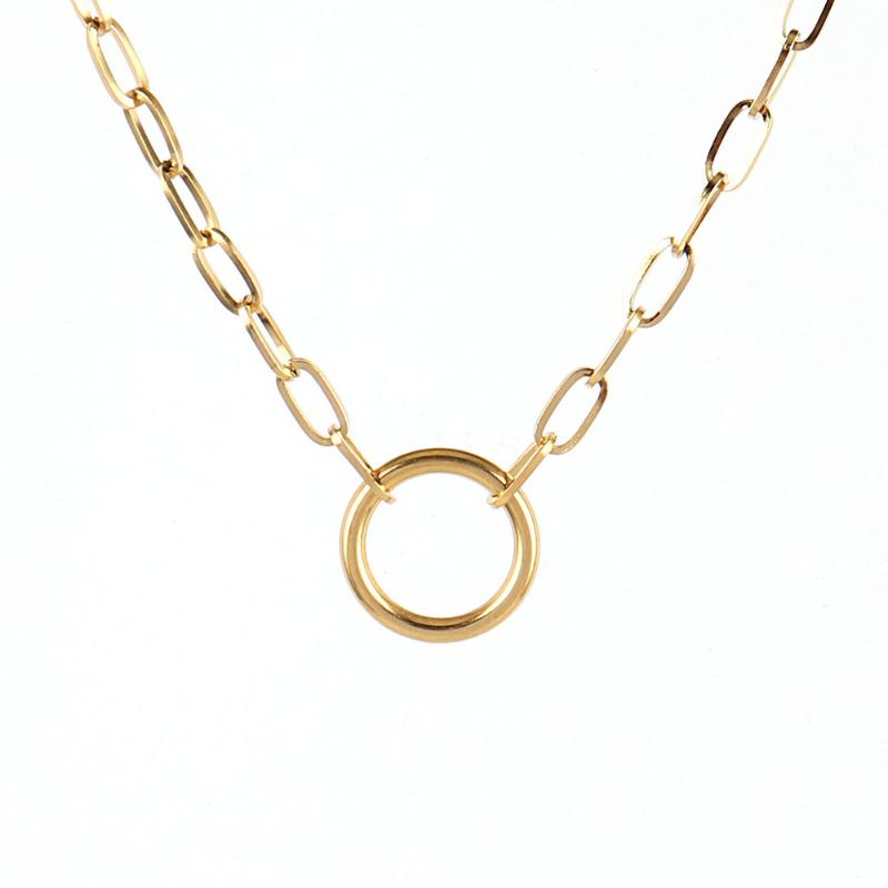 

Pendant Necklaces Punk Stainless Steel Necklace For Women Jewelry Round Gothic Thick Chain, Silver