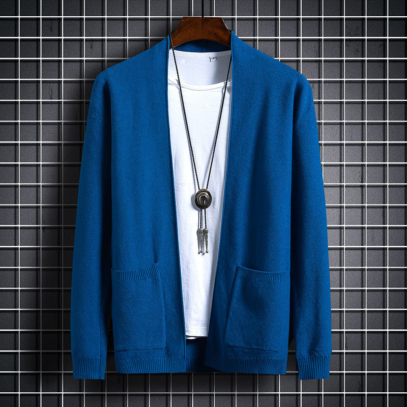 

sweater knit autumn and winter young men's clothing ted cardigan fashion collar coat bottomed 24, White;black