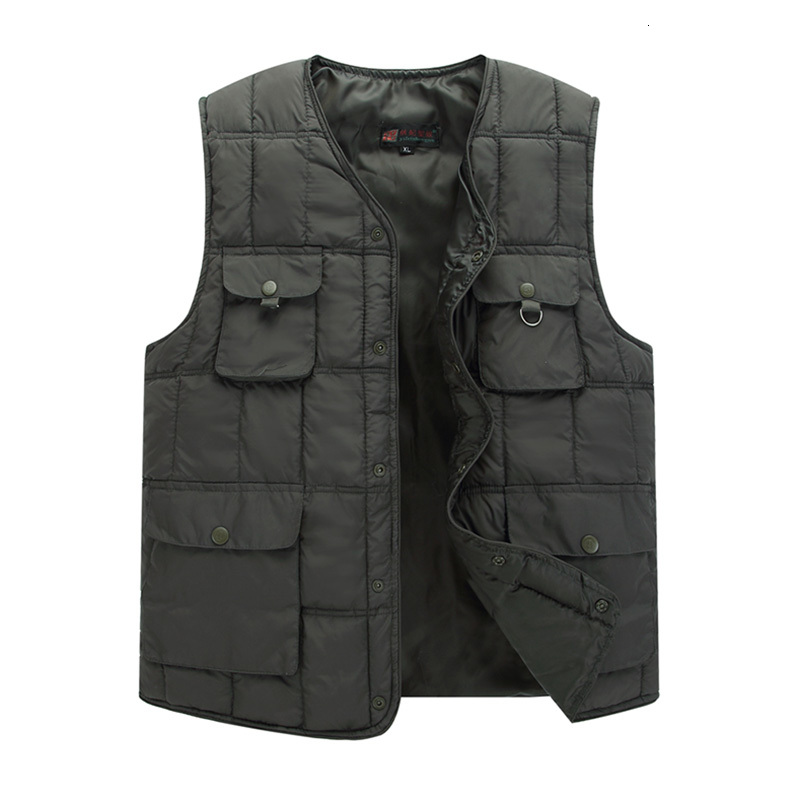 

2021 New 2021new Mens Thick Winter Warm Vest Light Down Cotton Sleeveless Jacket for Men Casual Waistcoat with Many Pockets Male 4zrc, Blue
