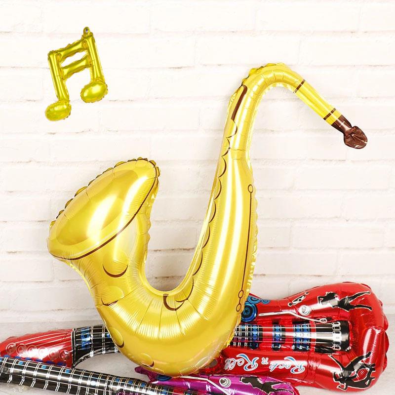 

1pc Guitar Note Foil Balloons Rock Music Party Supplies Air Globos kids Birthday Party Decoration Baby Shower Inflatable Stick