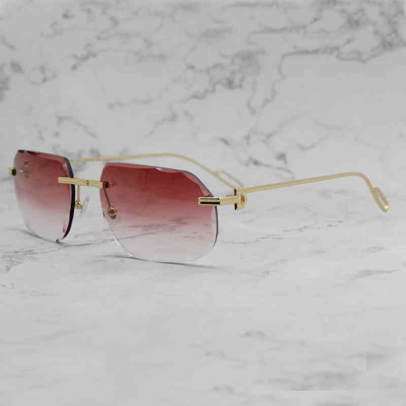 

Diamond Cut Sunglasses Vintage Metal Rimless Glasses Retro Mens Decoration Luxury Designer Retro Sunshades Trending Product