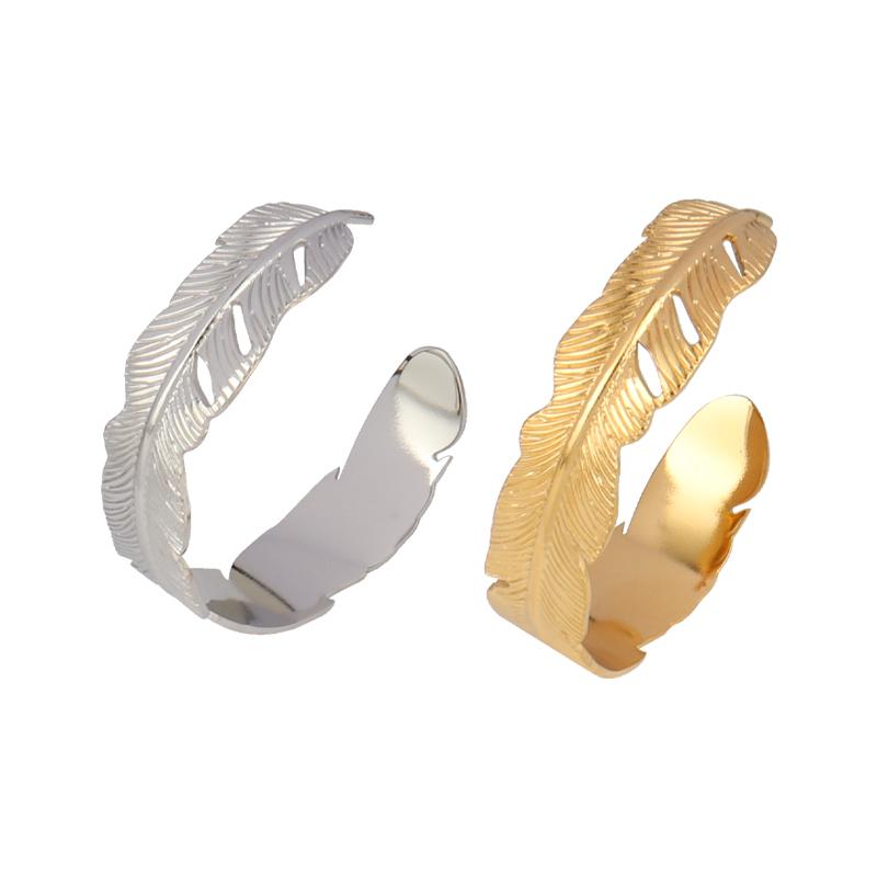 

Bangle Geometric Leaf Open Stainless Steel For Women Vintage Punk Curb Cuban Chain Bracelets Jewelry