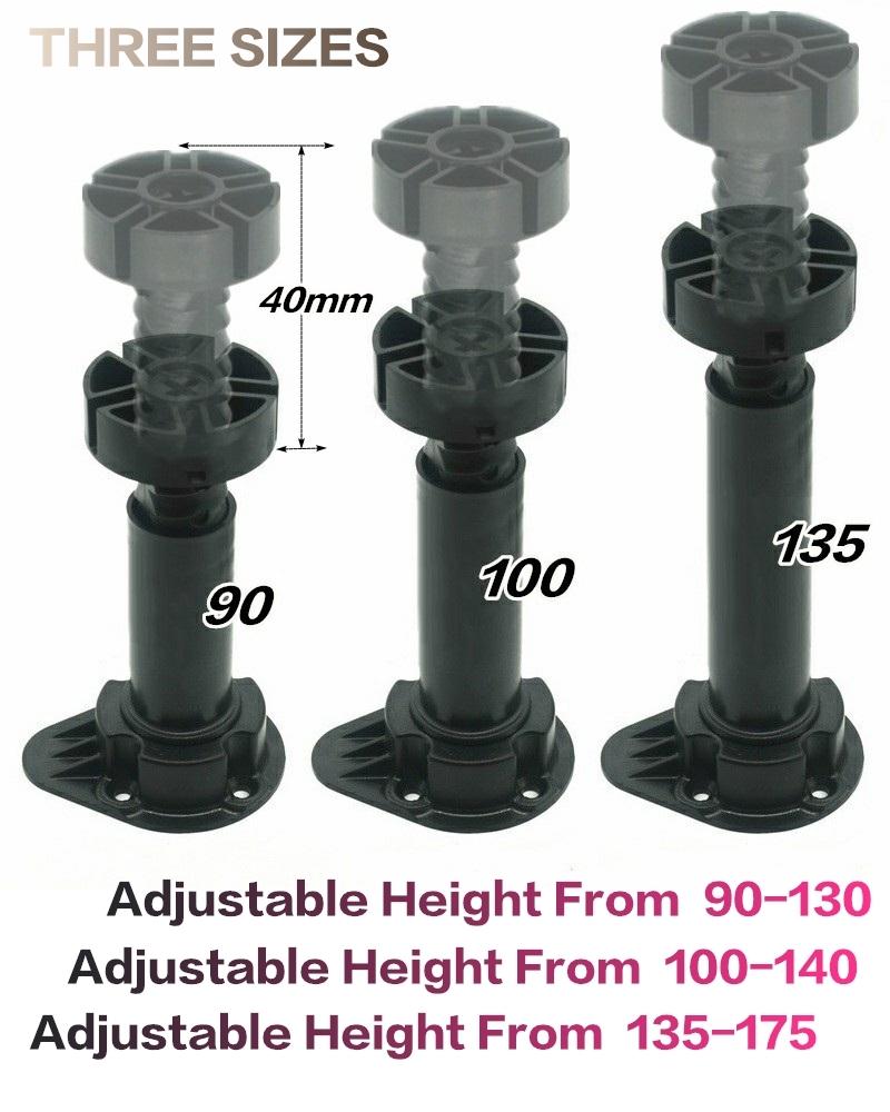 

Furniture Accessories 1 PCS A PACK Plastic Adjustable Leg For Kitchen Cabinet Bath Vanity 90MM,100MM,135MM