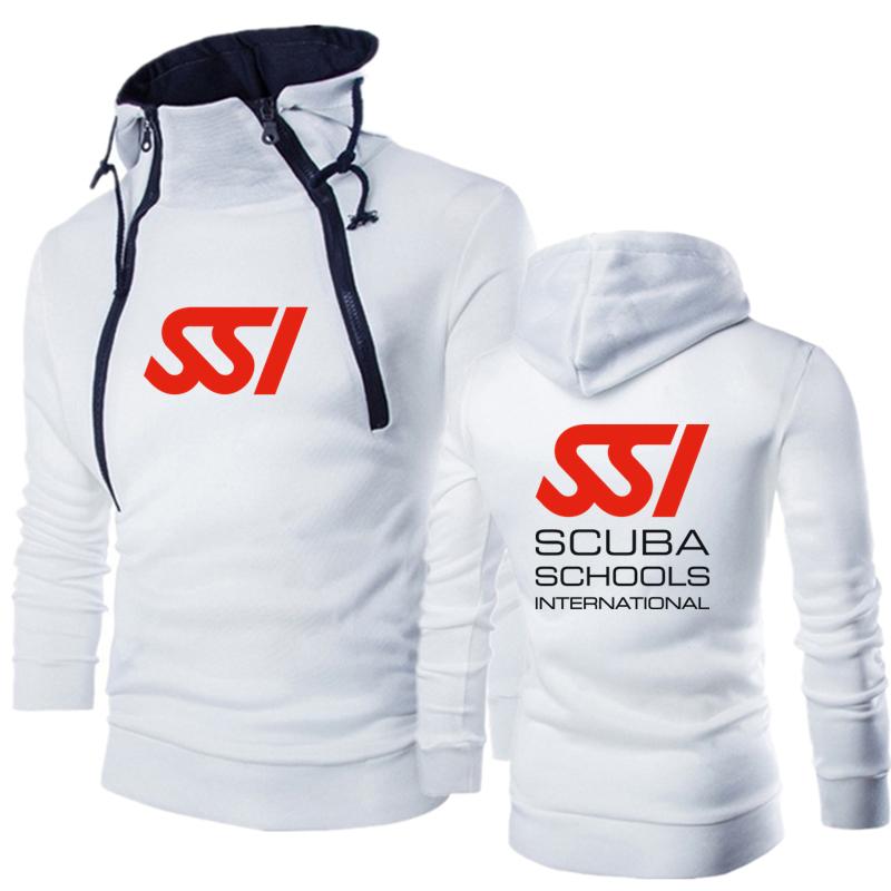 

Men's Hoodies & Sweatshirts 2021 Men Spring Temperament Sportswear Scuba Schools International SSI Logo Print Zip Hoodie Pullover Tops Custo, Black