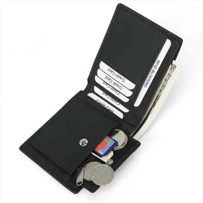 

1 piece genuine leather fashion wallet simple style handmade custom name men short small card purse male slim mini, Red;black