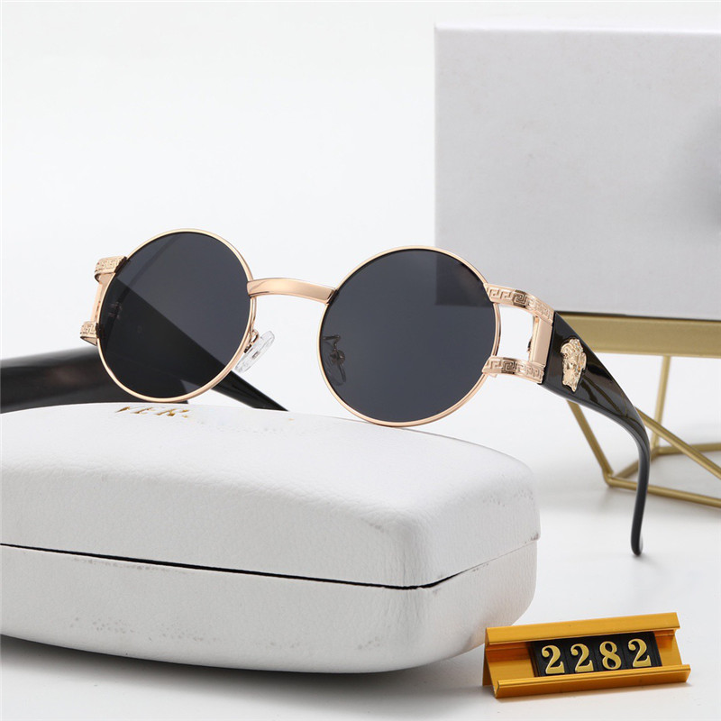 

2282 Triple color frame fashion luxury designer vintage oversized stylish women sunglasses uv proof hd lens confortable, White;black