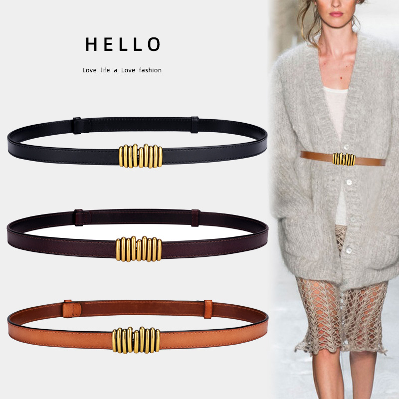 

2021 New design fashion Belts for Women Designer high quality with a suit coat dress to close the waist to show thin and retractable, Black