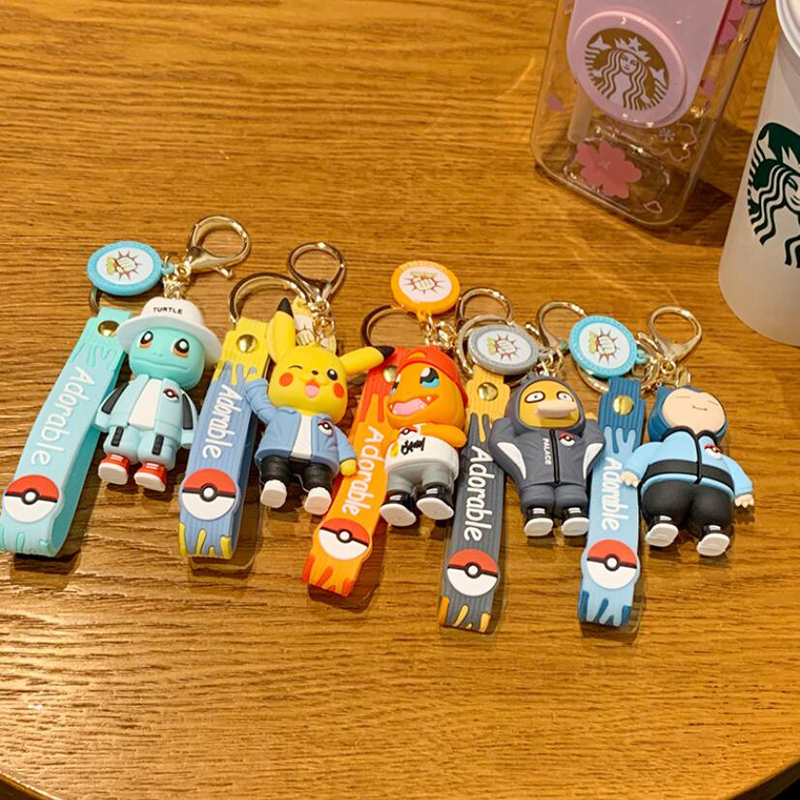 

Wholesale Cartoon Creativity Keychain Men Women Bags Loves Key Ring Handmade PU Keychains Silica Gel Doll Pendants Accessories 2 Classic Styles YSK0176-180