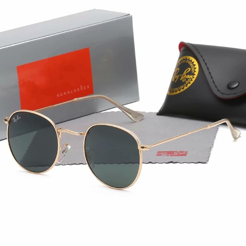

High Quality Ray Men Women Sunglasses Vintage Pilot Wayfarer Brand Sun Glasses Band UV400 Bans Ben With box and case 3447