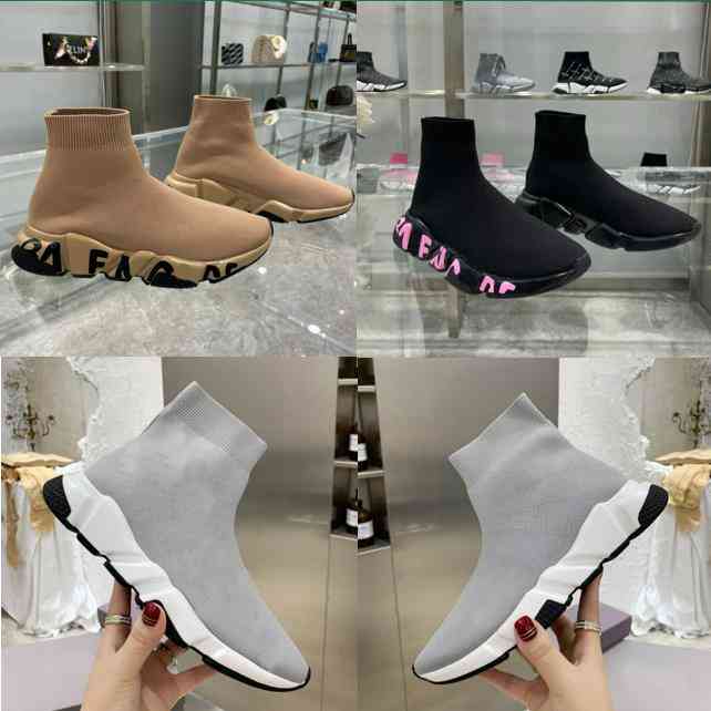 

Top 2021 Triple S Knit Socks Shoes Mesh Speed 2.0 Trainer High Race Runners Men and Women Boots Casual Trainers Sneakers with Box Topshop999, 14