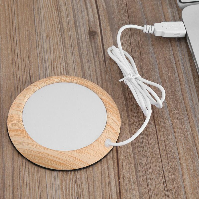 5V USB Wooden Cup Warmer Heat Beverage Mug Mat Home Tea Coffee Milk Heater Pad~ 