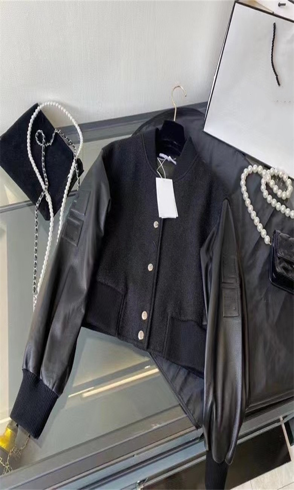 

Brand Designer Women's Jacket Autumn And Winter Letter Printing Fashion Zipper Long-Sleeved Leather Jackets Men Ands Women The Same Sty, Black;brown