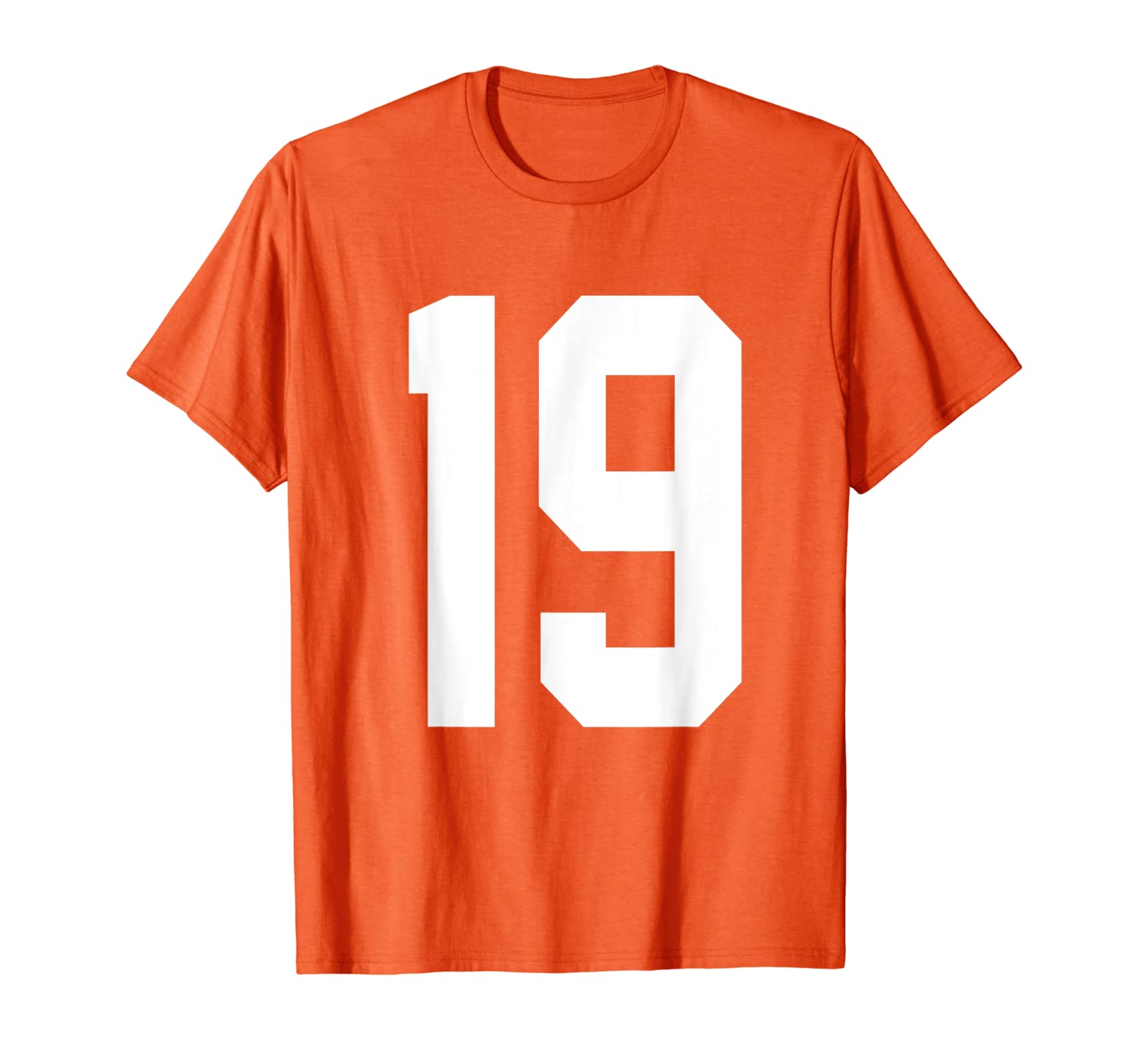 

Number 19 Jersey Style White Print T-Shirt, White;black