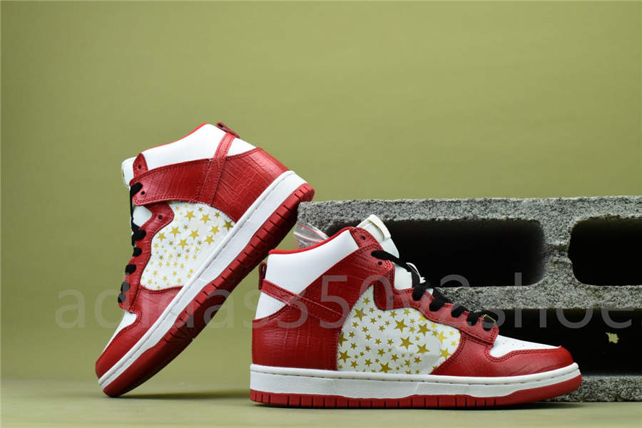 

New York City Dunk High Pro SB SkateBoard Red Blue Orange Super Star Classic Men Women Sport Shoes Sneakers Dunks Athletic Shoes, White;red