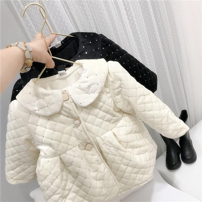 

Jackets Girls Boys Coat Jacket Plus Velvet Thicken 2021 Casual Warm Winter Outerwear Christmas Present Cotton Fleece Kids Children's Clo, Blue;gray