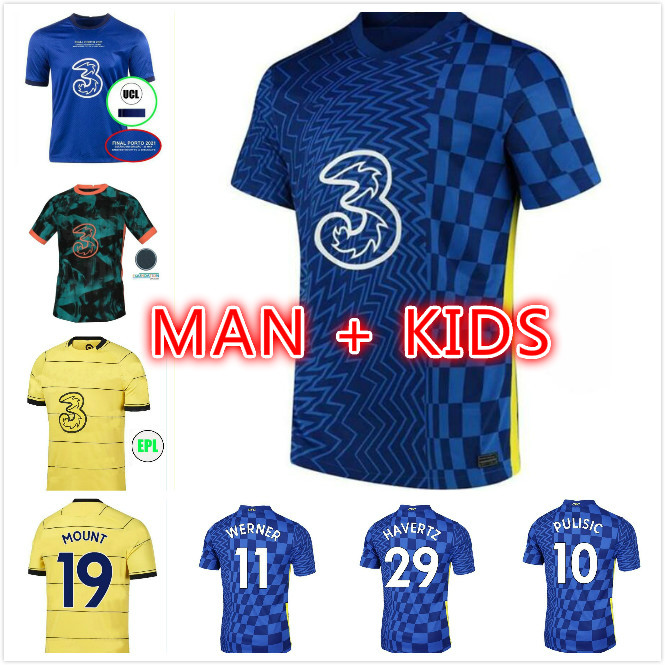 

21 22 PULISIC soccer jerseys ABRAHAM WERNER HAVERTZ CHILWELL ZIYECH Zouma football shirt Camiseta KANTE MOUNT 2021 2022 Men + Kids kit