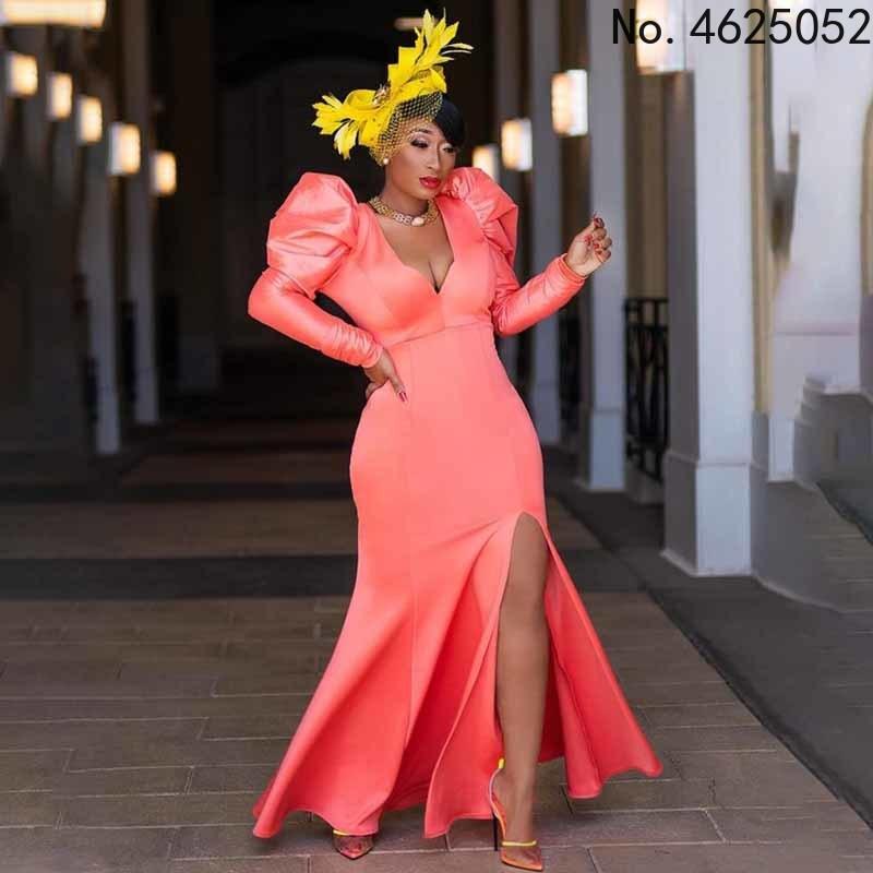 

Casual Dresses For Women 2021 Elegant Wedding Party African Gown Plus Size Maxi Dress French Wrapped Robe Femme Clothing Autumn, Black