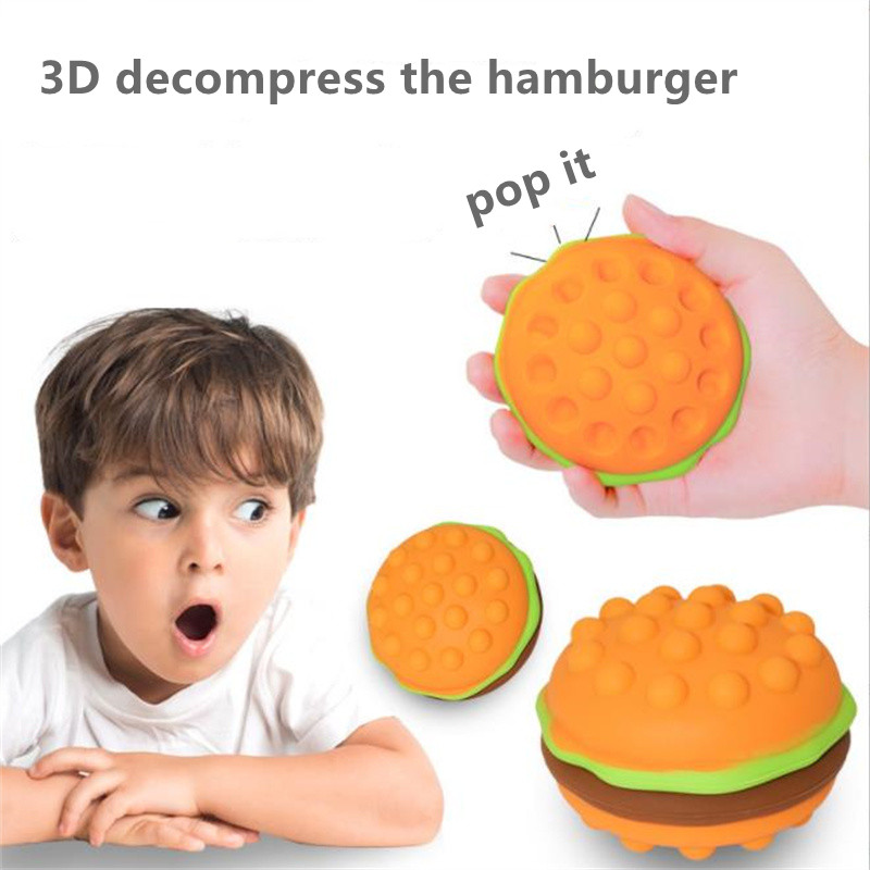 

2022 Fidget Toys 3D Hamburger Press bubble decompression artifact refers to vent Toy Puzzle thinking game toy parent-child interaction