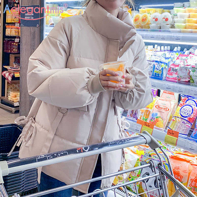 

Aelegantmis 4 Color Women Oversize Parkas Winter Thick Warm High Quality Korean Style Padded Puffer Jackets Female Casual Coat 210607, Black