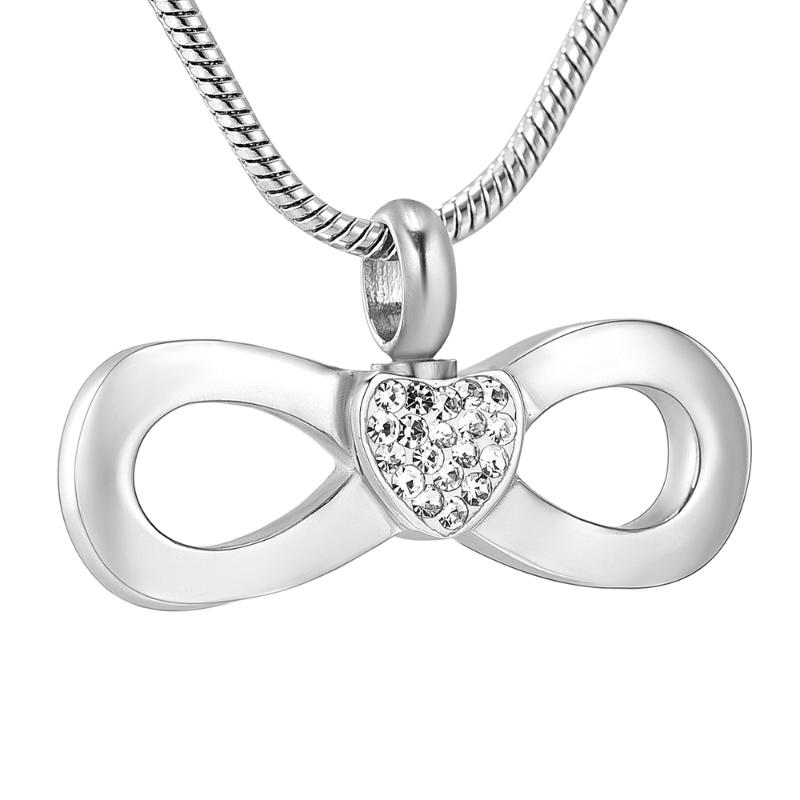 

Pendant Necklaces LKJ11533 Cleart Rhinestones Inlay Infinity Love Urn Women Necklace Stainless Steel Cremation Jewelry For Ash Holder Keepsa