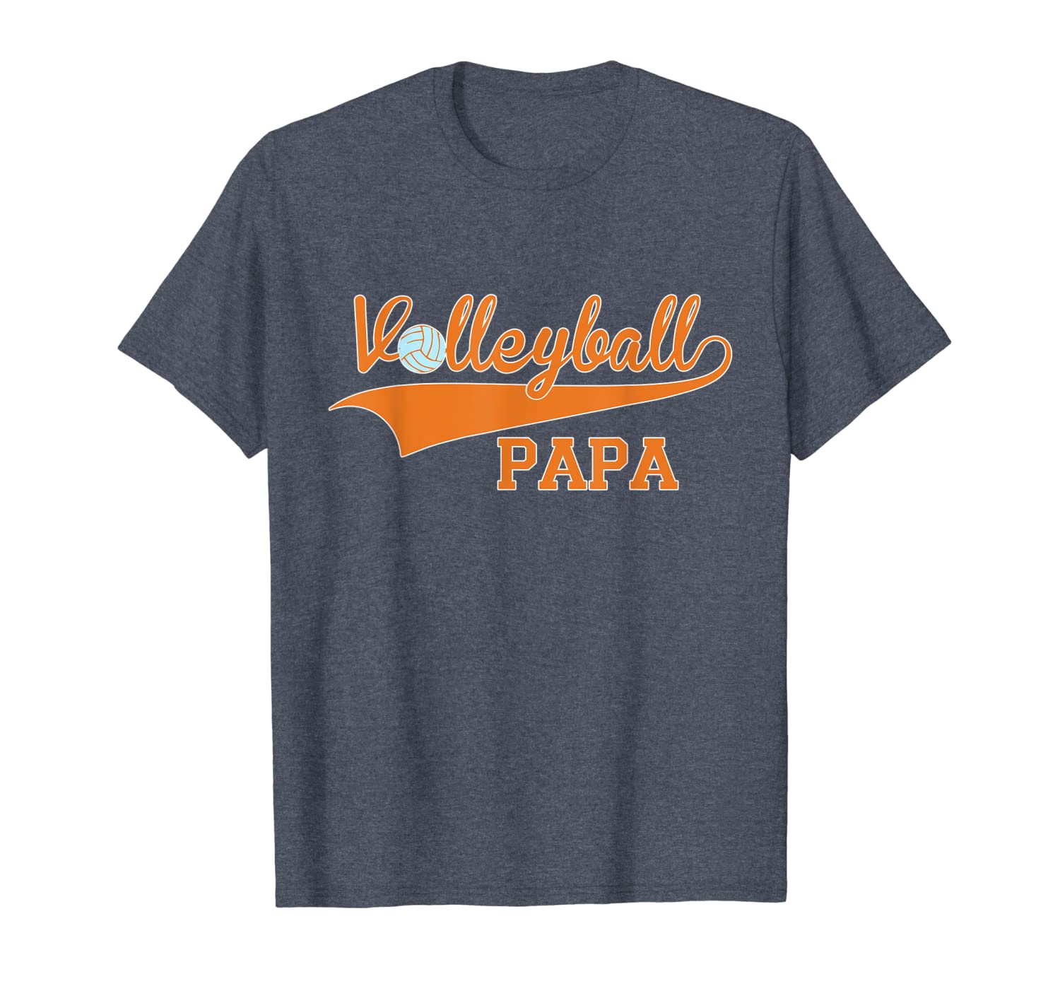 

volleyball papa t-shirt, White;black