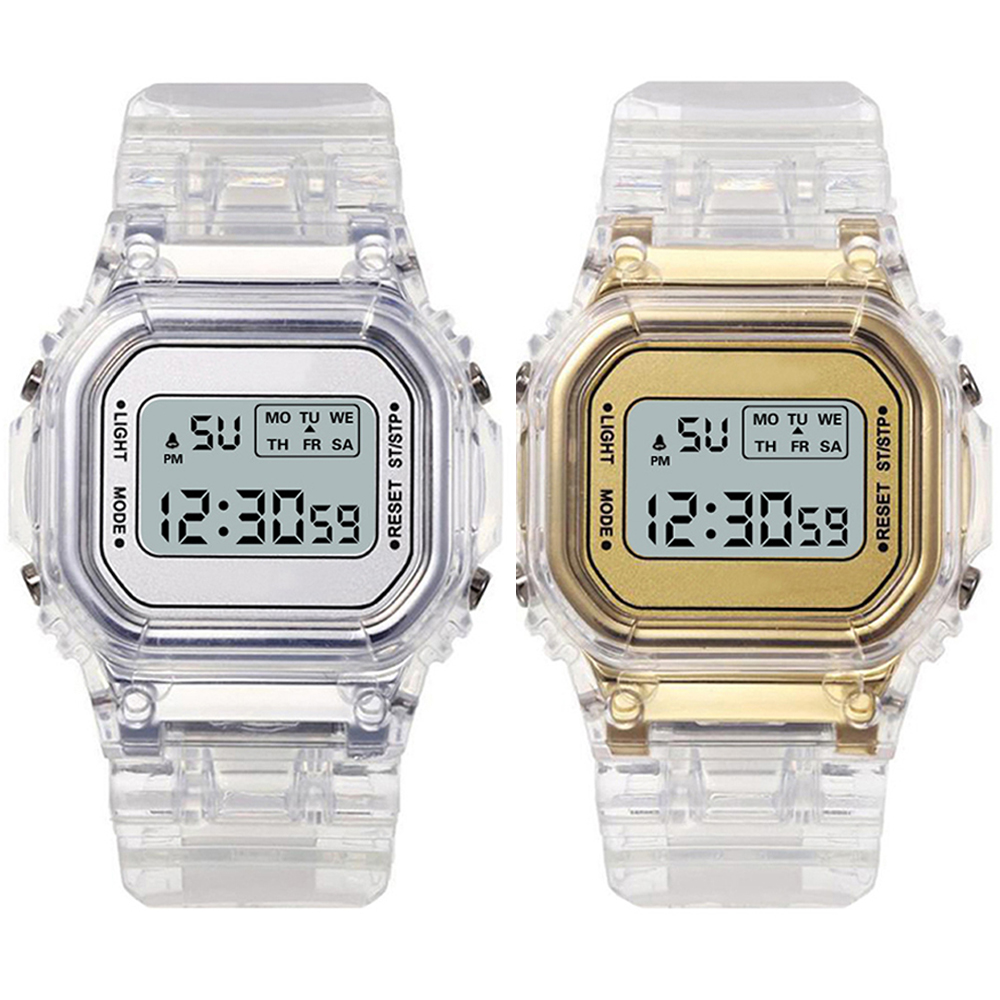 

Women Business Electronic Watch Simple Luxury Silicone Buckle Sport Men Watch Women Relogio Masculino Digital Clock Reloj Hombre, Slivery;brown