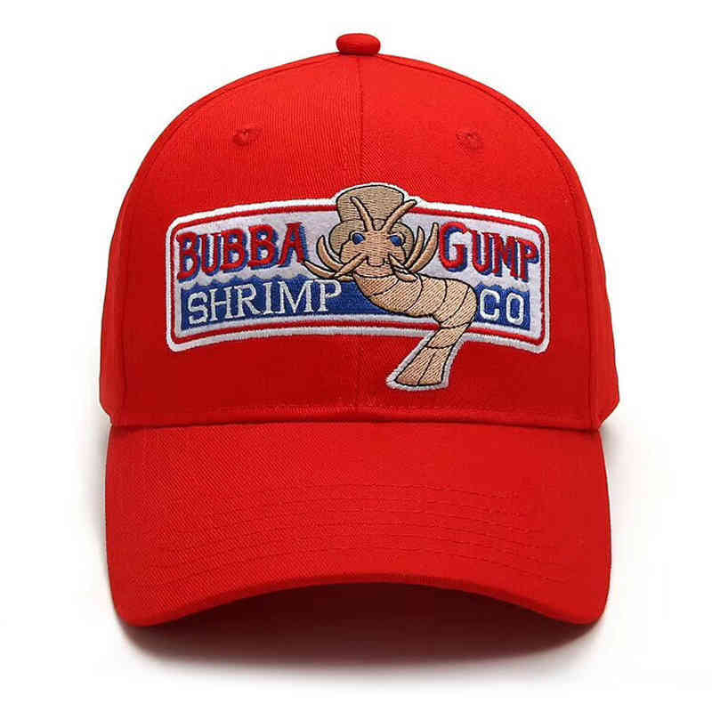 

Fashion dign 1994 Bubba GMP shrimp men's Baseball Hat Women's sports summer embroidered casual Forrt Gump hat, Red