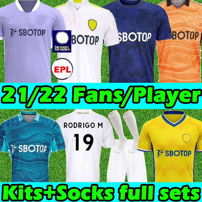 

21/22 Leeds soccer jerseys United Fans player version 2021 2022 T ROBERTS HARRISON HERNANDEZ COSTA BAMFORD ALIOSKI CLARKE Men Kids kits socks full sets football shirt, 21 22 new