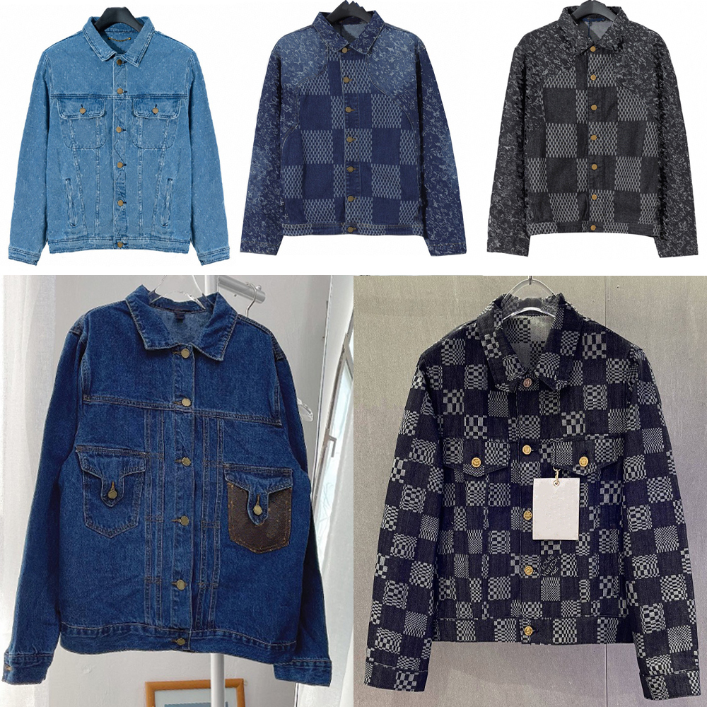 

Designers Denim Jackets mens Coats Outerwear winter men Clothing Cotton flower printing long sleeve printed blue dark jacquard clothes, Look other product