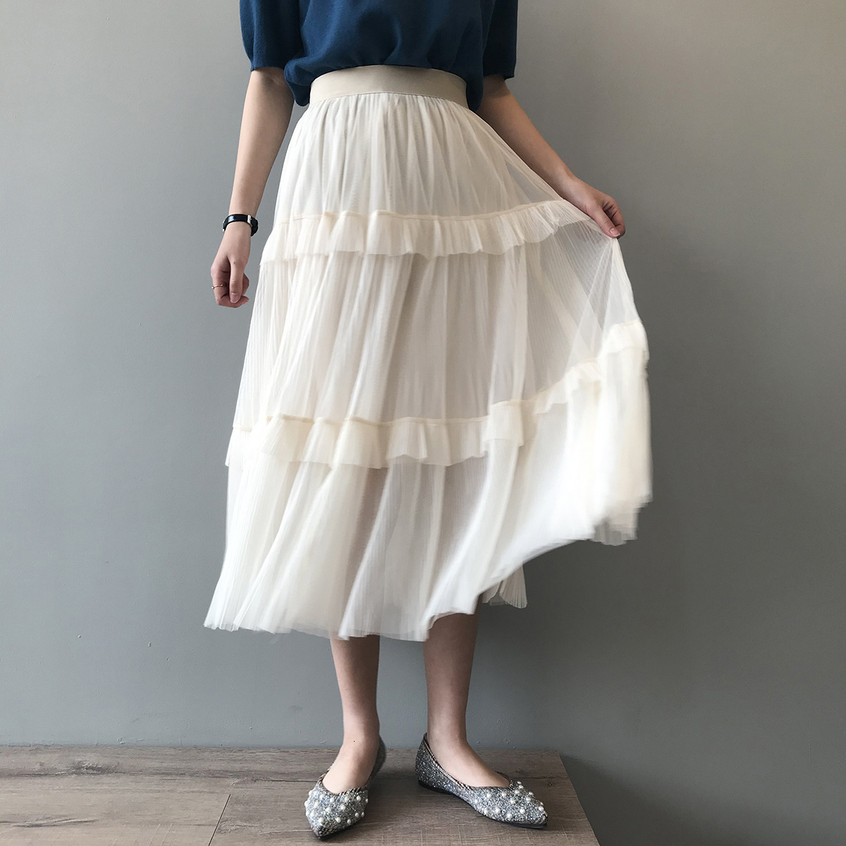 

Sherhure 2021 High Grade Spring Knit a Line Saiyan Women the Leopard's Creep of Get Out Female Jupe X97k, Beige