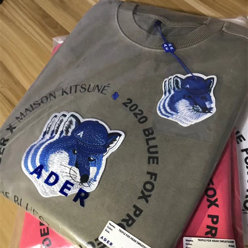 2021 New Fox Embroidery Ader Error Maison Kitsune Crewneck Sweatshirts Men Women 1:1 Best-quality Adererror Pullover Hoodie Zkr8-image-664833451