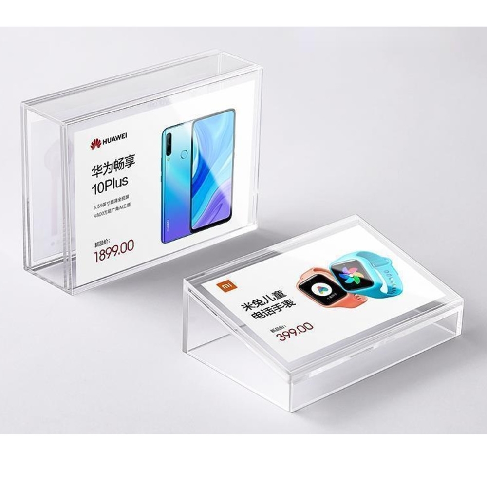 Slant Acrylic Sign Display Holder Name Card Price Tag Label Counter Top Stand-image-754758203